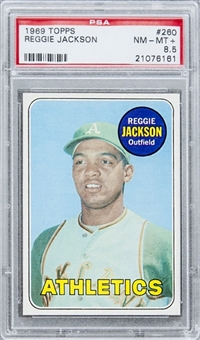 1969 Topps #260 Reggie Jackson Rookie Card - PSA NM-MT+ 8.5